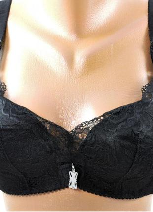 Черный корсетный бюстгальтер чашка 75с. код: б40
