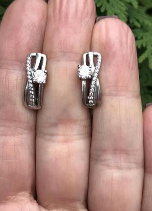 Новые серебряные серьги , серебро 925 проба