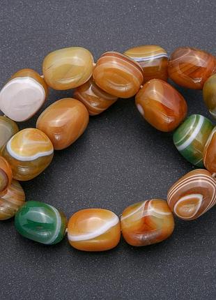 Бусины на леске из натурального камня агат
