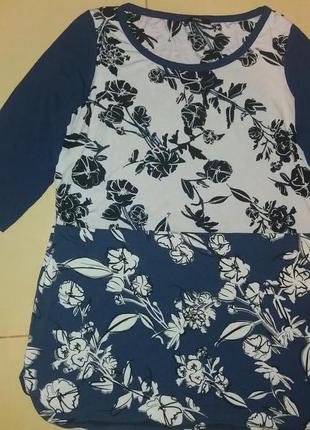 Блузка с цветочным принтом 54 размера
