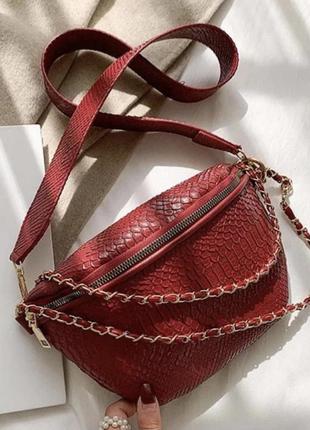 Женская сумка кросс боди ( чёрная, красная, коричневая )
