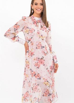 Красивое,нежное шифоновое платье в цветочный принт 🌼2 фото