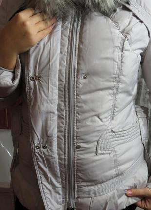 Куртка зимняя с натуральным мехом короткий пуховик размер 48-503 фото