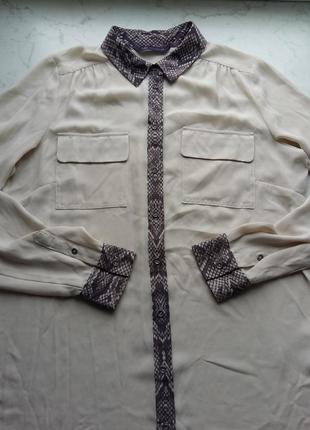 Красивая базовая блуза рубашка marks&spenser c длинным рукавом размер 8 (36)1 фото