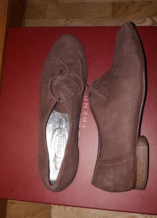 Итальянские туфли оксфорды броги нат.замша2 фото
