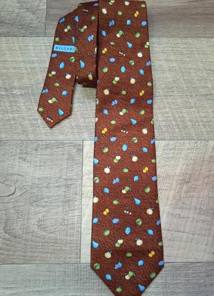 Bvlgari davide pizzigoni винтажный шёлковый галстук