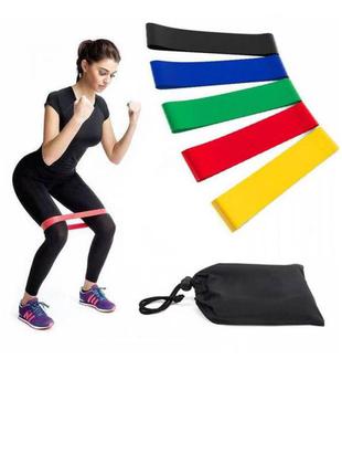 Гумки loop bands для фітнесу.набір 5 шт з чохлом
