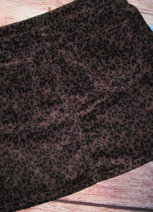 Тепла спідниця з вельвету в леопардовий принт4 фото