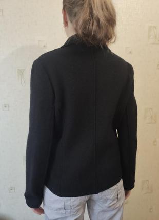 Пиджак жакет черный женский из 100% валеной шерсти, оригинал, германия2 фото