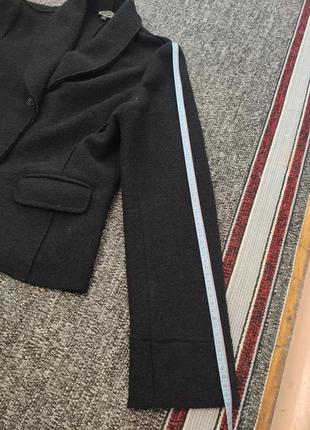Пиджак жакет черный женский из 100% валеной шерсти, оригинал, германия5 фото