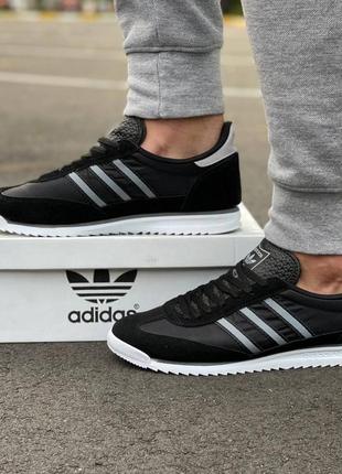 Мужские черно-белые замшевые осенние кроссовки adidas 🆕демисезоные адидас5 фото