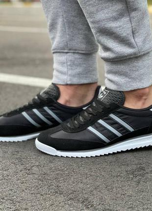 Мужские черно-белые замшевые осенние кроссовки adidas 🆕демисезоные адидас