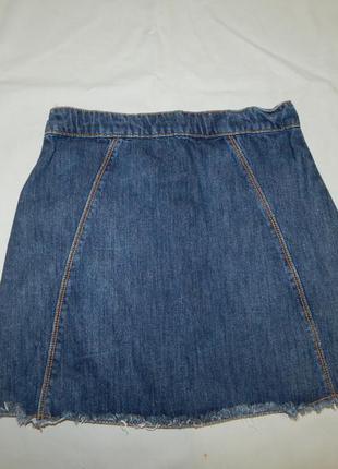 Юбка джинсовая модная трапеция на 11/12 лет рост 152 см2 фото