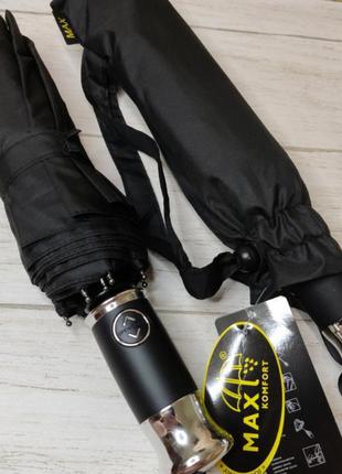 Зонт автомат с двойными спицами чёрный унисекс