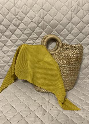 Платочек на шею или сумку шарф жовтий хустинка платок