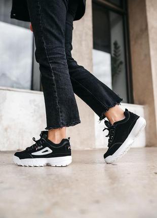 Женские кроссовки fila disruptor 2 black \ white скидка sale | жіночі кросівки чорні знижка7 фото