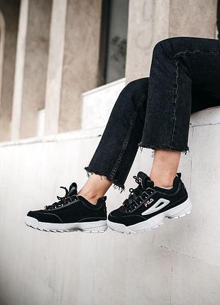 Женские кроссовки fila disruptor 2 black \ white скидка sale | жіночі кросівки чорні знижка8 фото