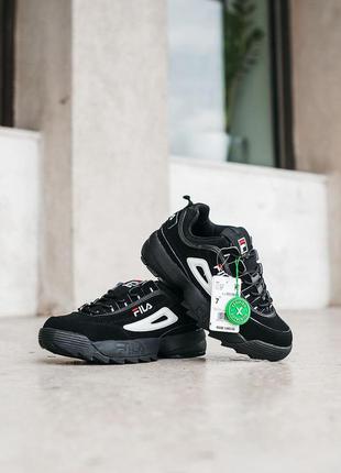 Женские кроссовки fila disruptor 2 black скидка sale | жіночі кросівки чорні знижка2 фото