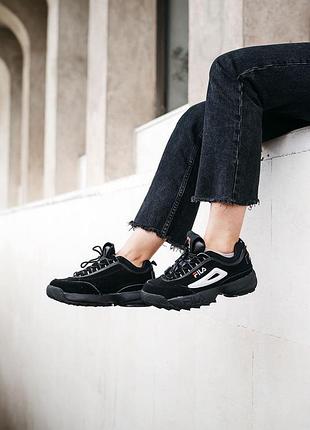 Жіночі кросівки fila disruptor 2 black знижка sale smb | жіночі кросівки чорні знижка10 фото