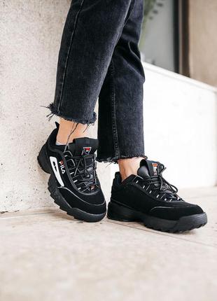 Женские кроссовки fila disruptor 2 black скидка sale | жіночі кросівки чорні знижка7 фото