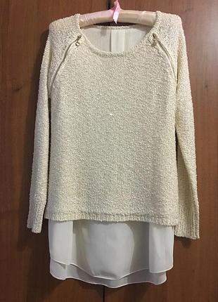 Свитер с шифоновым низом 3