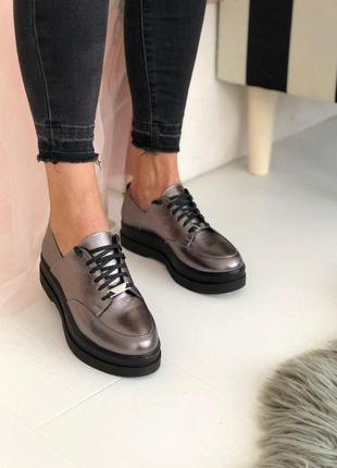 Жіночі стильні туфлі 36-40р нікель2 фото