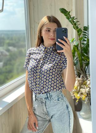 М'яка сорочка в ромашки з віскози 1+1=3