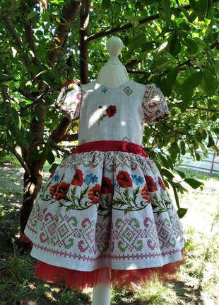 Платье в украинском стиле детское для девочек1 фото