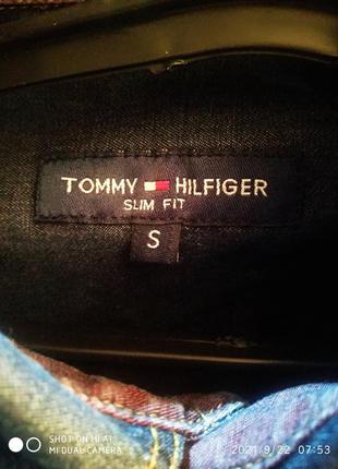 Джинсовая рубашка " tommy hilfiger"/мужская рубашка " tommy hilfiger"8 фото