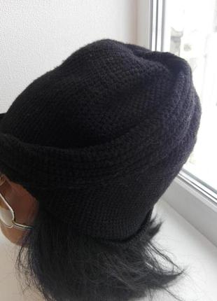 Чёрная стильная шапка кепка панама берет7 фото