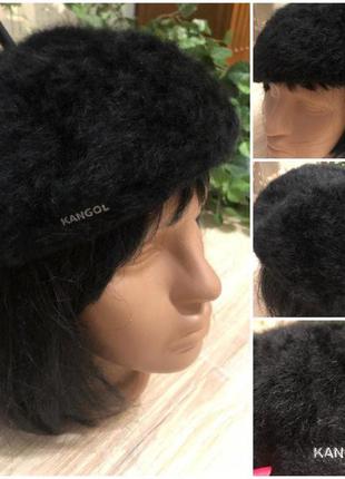 Натуральна шерсть чорна стильна кепка бере шапка