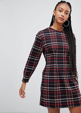 Сукня міні в клітку демісезонне