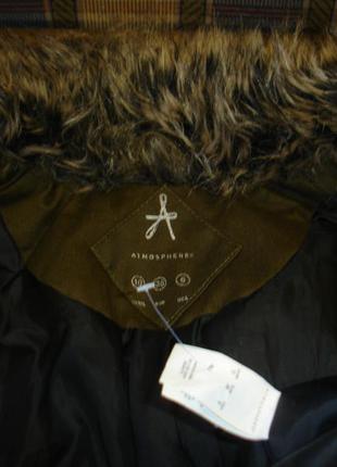 Тёплая демисезонная куртка-пальто с искусственным мехом "atmosphre "5 фото