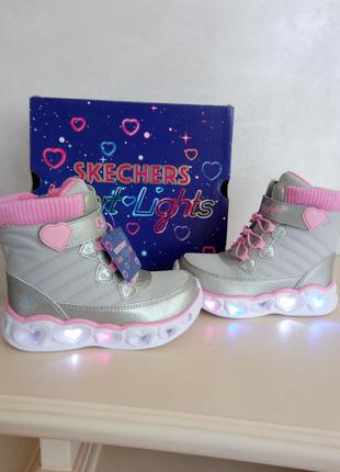 Чоботи ,черевики демісезонні skechers s lights: (c підсвічуванням) 25 р (16 см