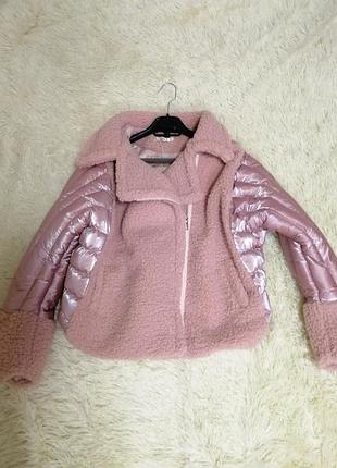 Нереально классные стёганые куртки косухи с мехом теди барашек оверсайз