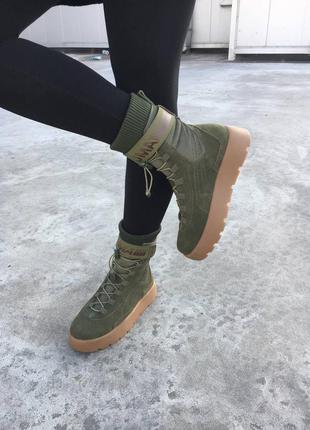 Cапоги puma x fenty scuba boot olive2 фото