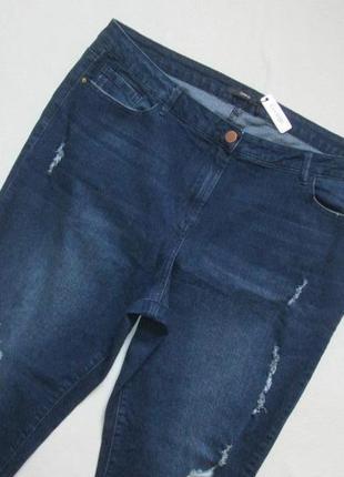 Шикарные  стрейчевые джинсы батал с рваностями высокая посадка george 🍁🌹🍁2 фото