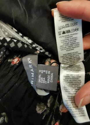 Штани в принт квіти троянди primark на резинці літні штани стрейч висока посадка5 фото