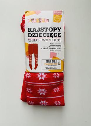 Колготки с блестящей нитью, снежинки, новогодние