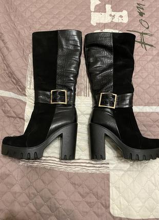 Сапоги  деми  (натур. кожа и замша)