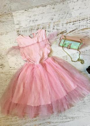 Нежно розовое платье для девочки 6-8 лет, lc waikiki