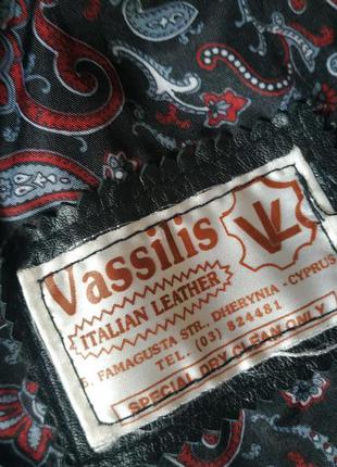 Якісне італійське  шкіряне пальто vassilis/ натуральна шкіра /пальто10 фото