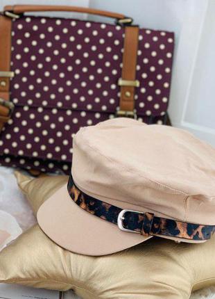 Кепи с леопардовым ремешком, животный принт