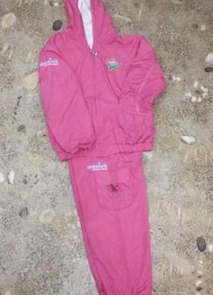 Розовый комплект на девочку mooich курточка штанишки до 130 см8 фото