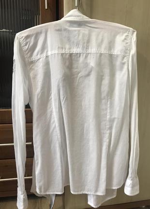 Белоснежная рубашка с вишивкой бисером5 фото