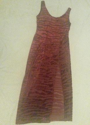 Бархатное платье -майка,  из актуальной в этом сезоне ткани цвета марсала2 фото