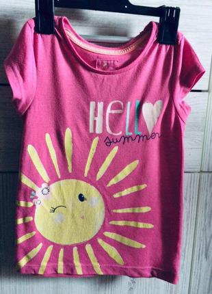 Розовая футболка тишка с солнышком tu hello summer.2 фото