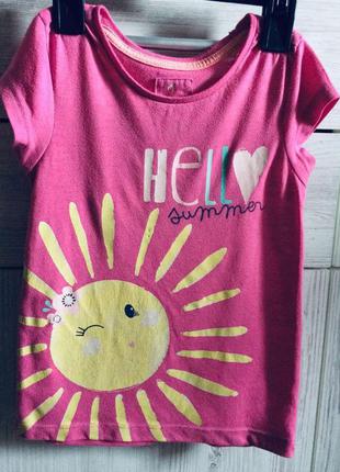 Розовая футболка тишка с солнышком tu hello summer.3 фото