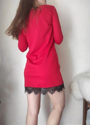 Платье с длинным рукавом / платье на осень / строгое платье / красное платье3 фото