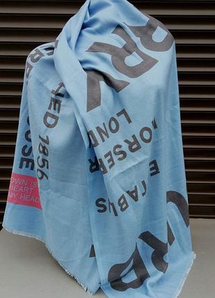 Burberry жіночий кашеміровий шарф теплий блакитний з сірим